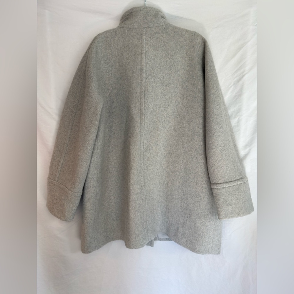 NWOT J.Crew Wool City Coat Gray Plus Size 22 Long Zip Up Neutral Winter Chic New - Picture 5 of 16